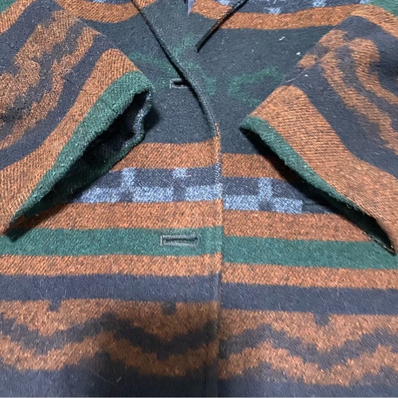 Vintage Cleo Oversized Southwestern Wool Blend Blazer Navy Blue/Brown size M/L - Picture 5 of 13